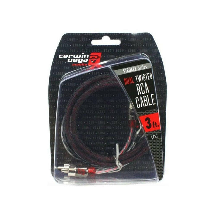 VEGA 2-CH RCA CABLE, 3FT, DUAL TWISTED, DUAL MOLDED ENDS