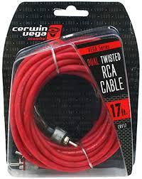 VEGA 2-CH RCA CABLE, 17FT,DUAL TWISTED, DUAL MOLDED ENDS