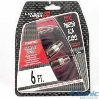 VEGA 2-CH RCA CABLE, 6FT, DUAL TWISTED, DUAL MOLDED ENDS